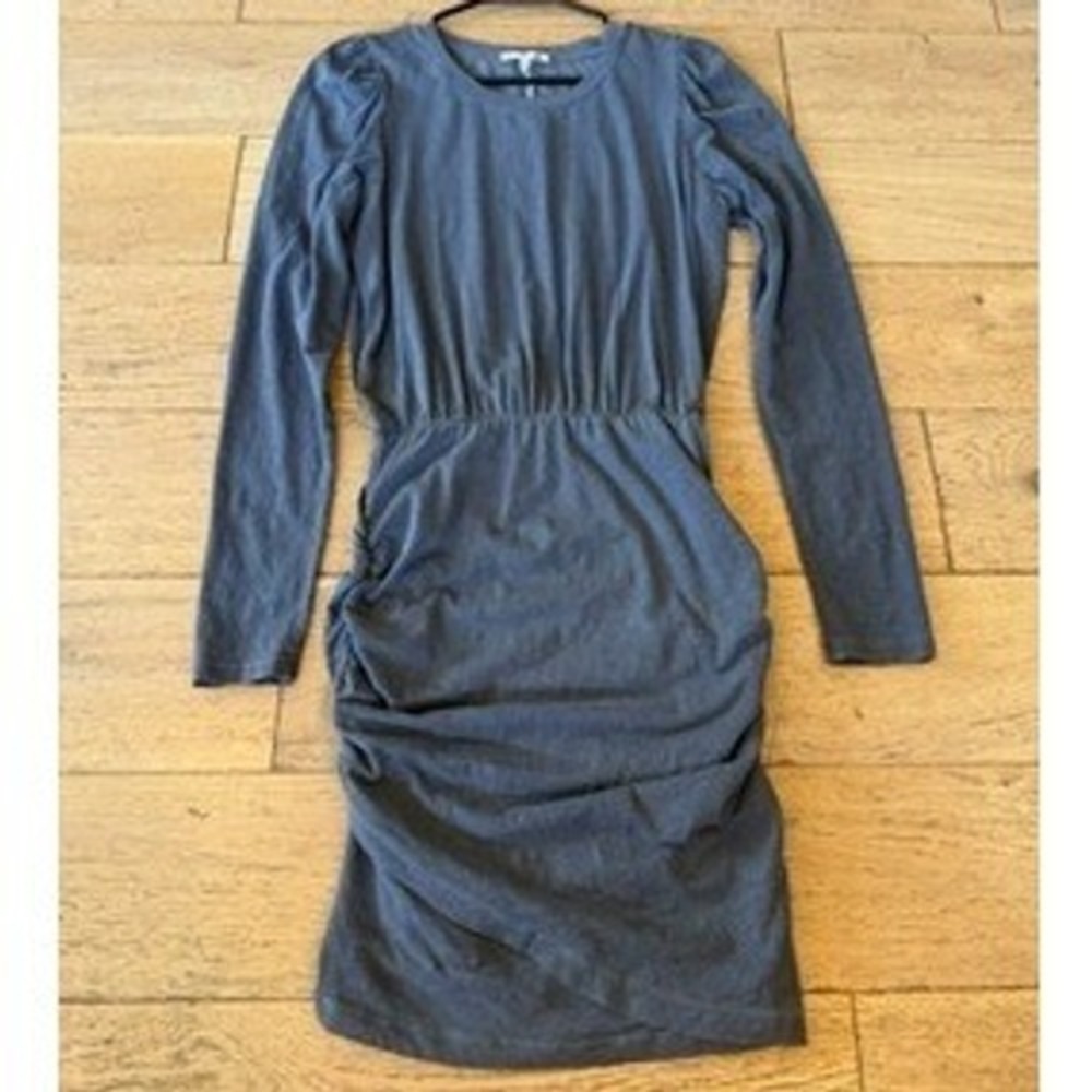 Sundry Anthropologie Ruched Mini Dress S Carbon Grey NWT (1673)‎